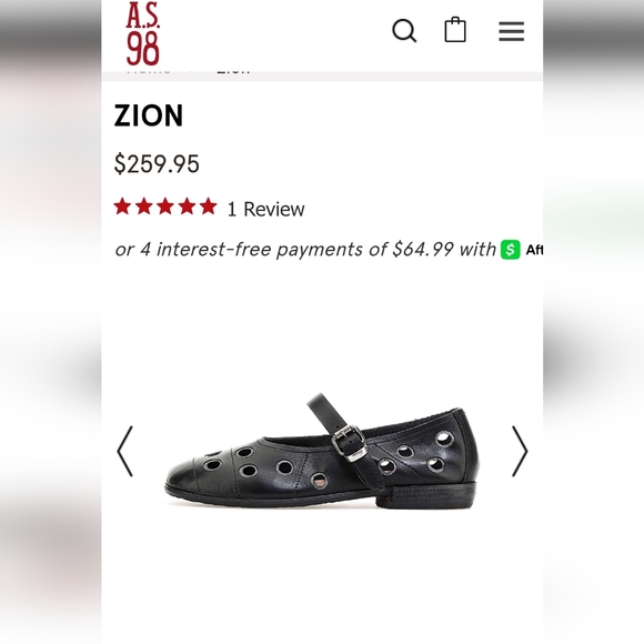 A.S.98 Black Perforated Mary Janes - Picture 6 of 6